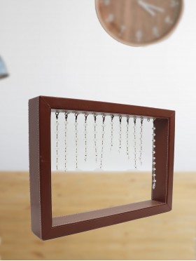 Brown Square Leateh LED Lamp